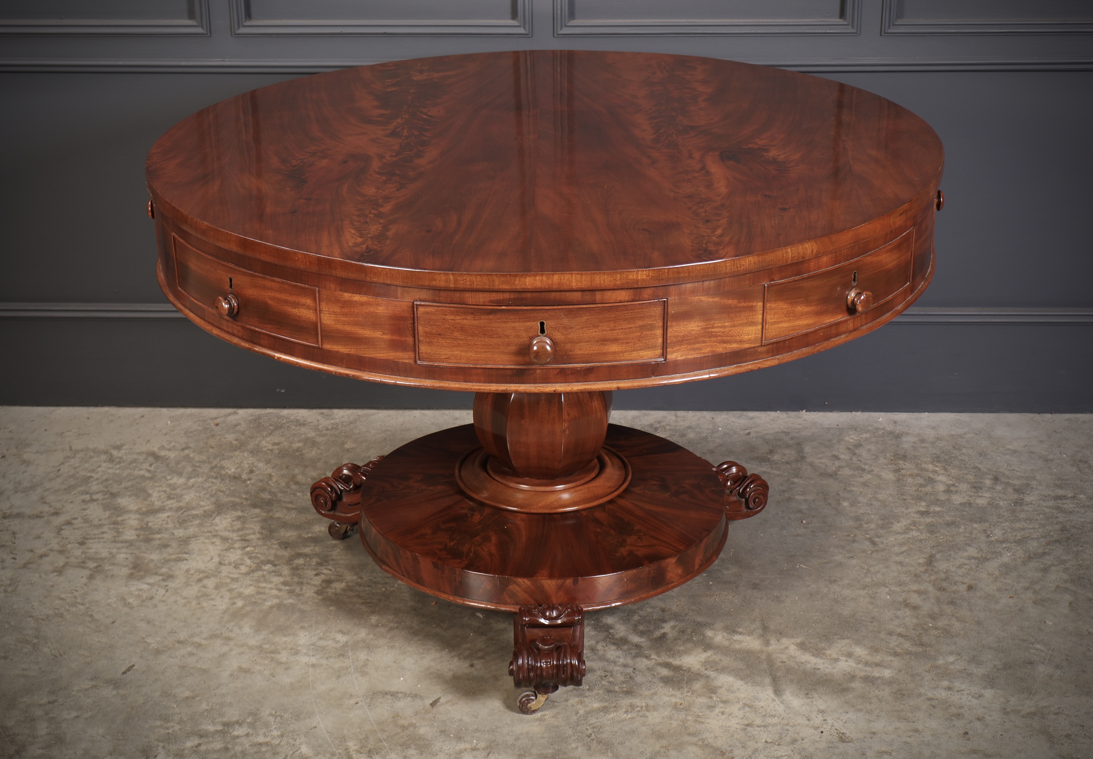 William IV Mahogany Drum Table centre table Antique Furniture